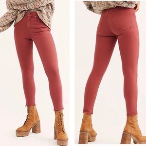 New Free People Red Raw High-Rise Jegging